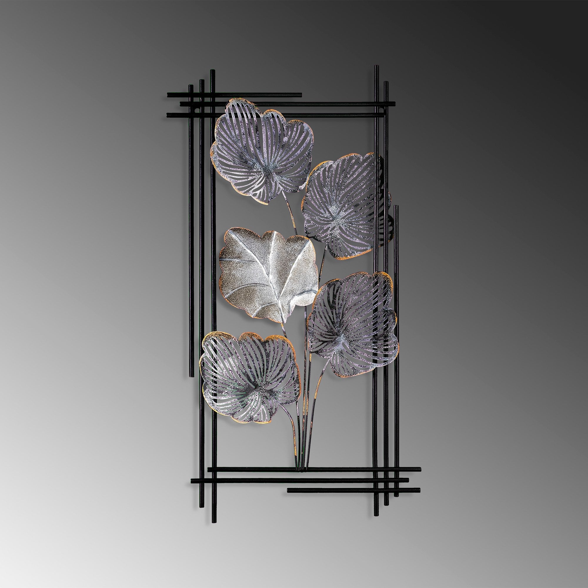 Arte de Parede Metálica Daiyu 2 - Acessório Decorativo Multicolor Artesanal 48x87cm