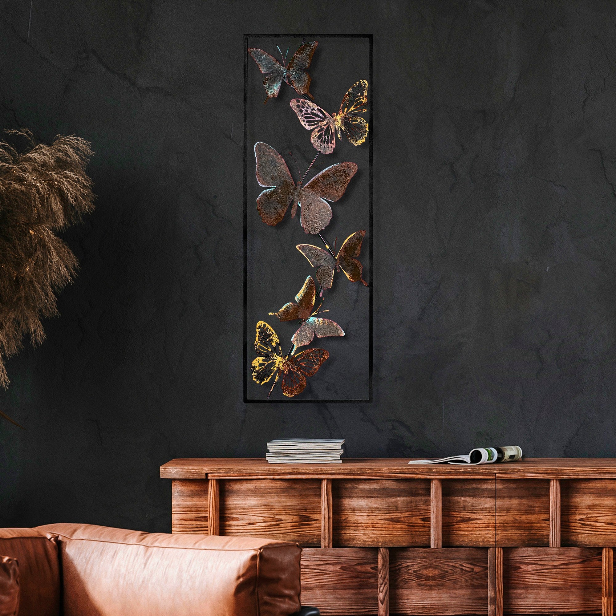 Acessório Decorativo de Parede Tavus 2 - Metal Multicolor Artesanal 32x90cm