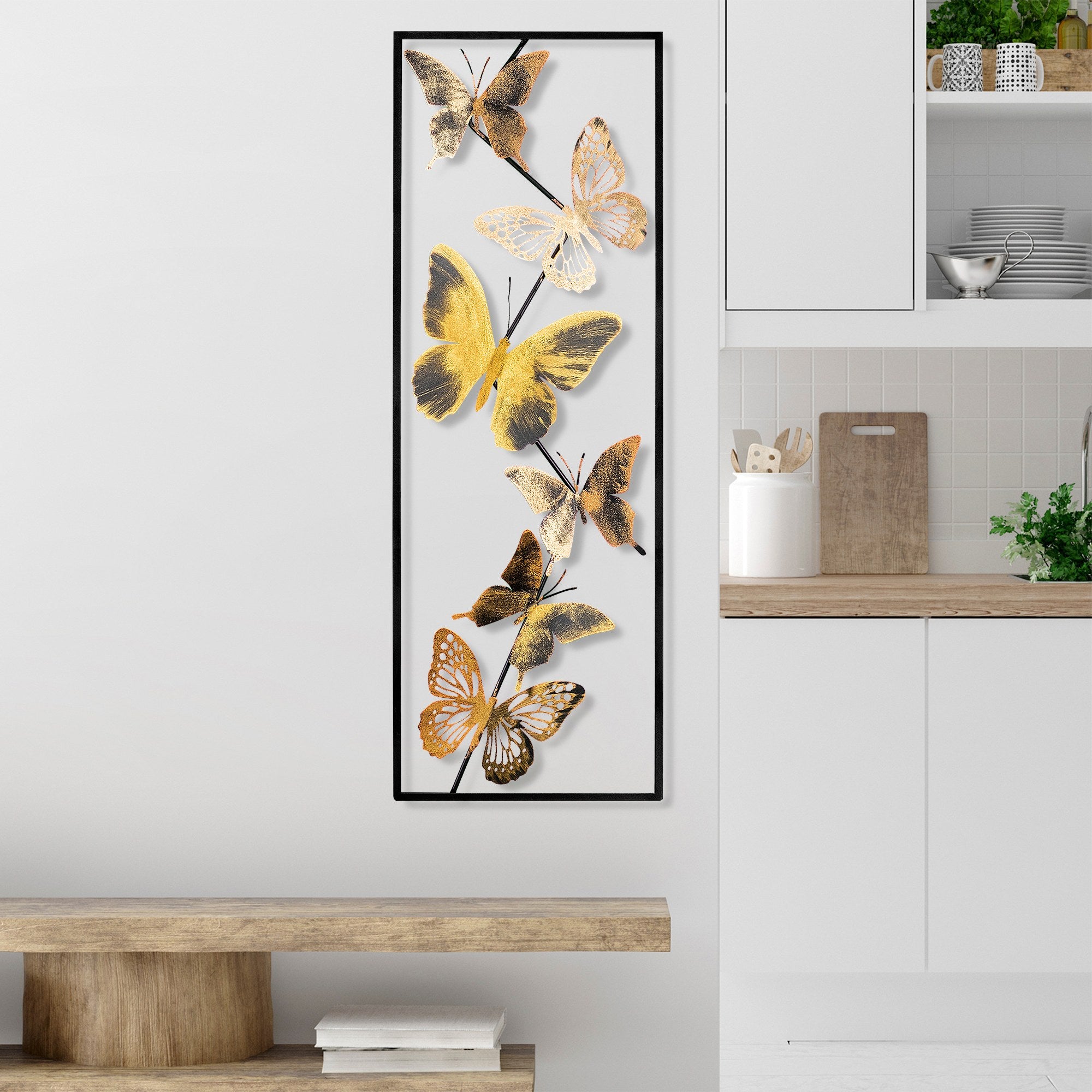 Acessório Decorativo de Parede Tavus 3 - Metal Multicolor Artesanal 32x90cm