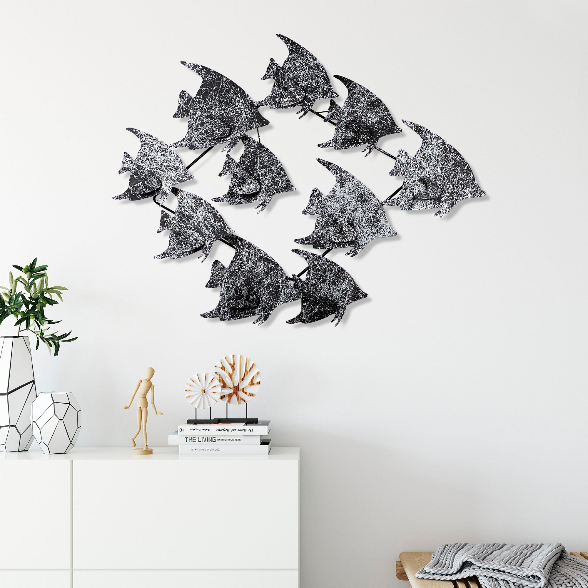 Acessório Decorativo de Parede Melek v2 3 em Metal Multicolor - Peça Artesanal 83x58cm