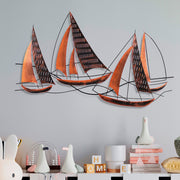 Arte de Parede Metálica Barbaros 3 - Acessório Decorativo Artesanal Multicolor 125x74cm