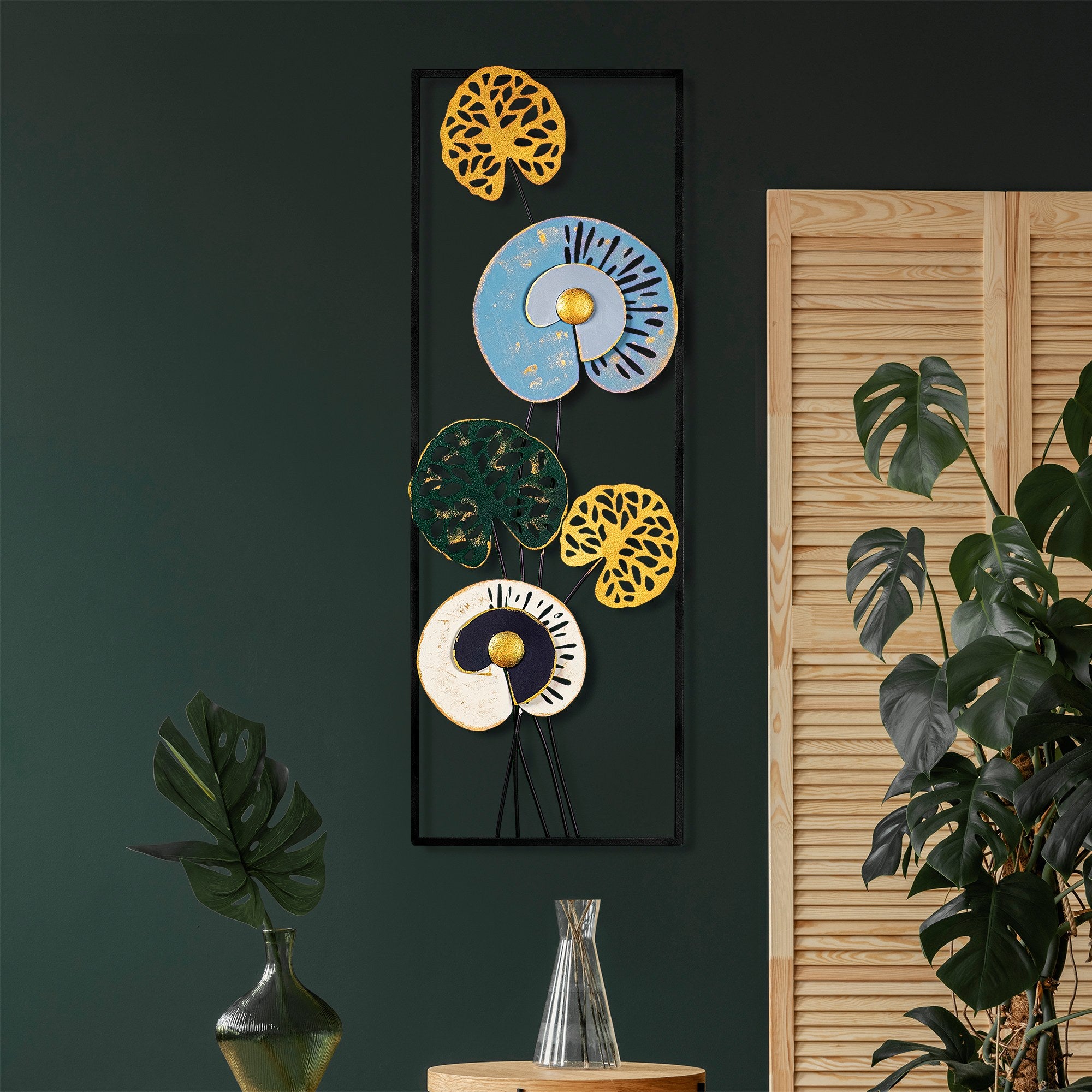 Acessório Decorativo de Parede em Metal Multicolor - Videira Artesanal 32x90cm