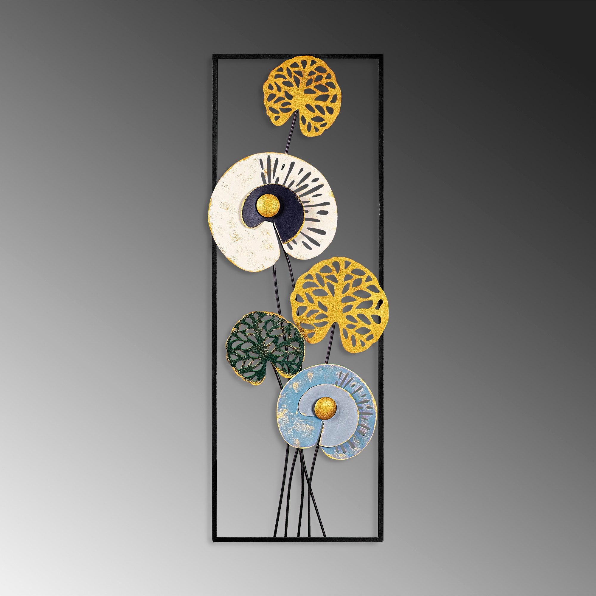 Acessório Decorativo de Parede em Metal - Videira Multicolor 32x90cm Artesanal
