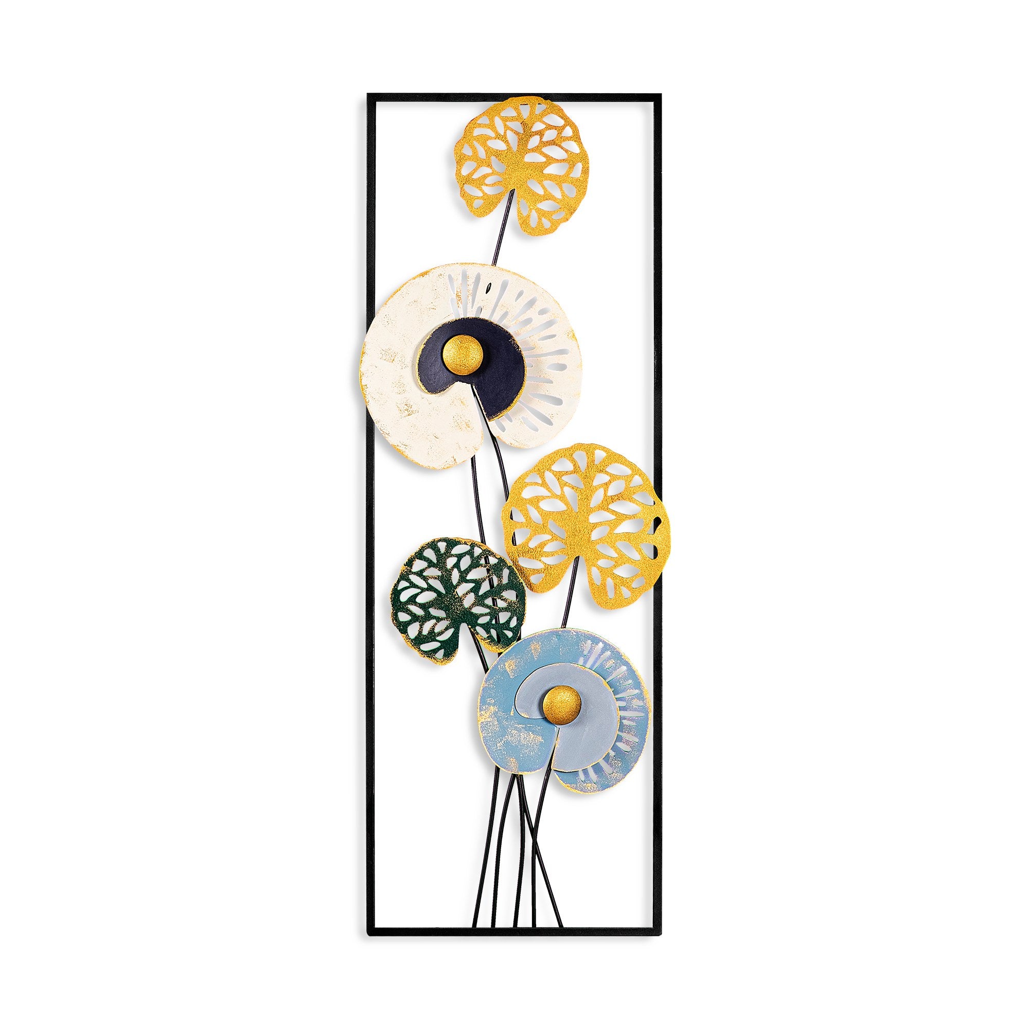 Acessório Decorativo de Parede em Metal - Videira Multicolor 32x90cm Artesanal
