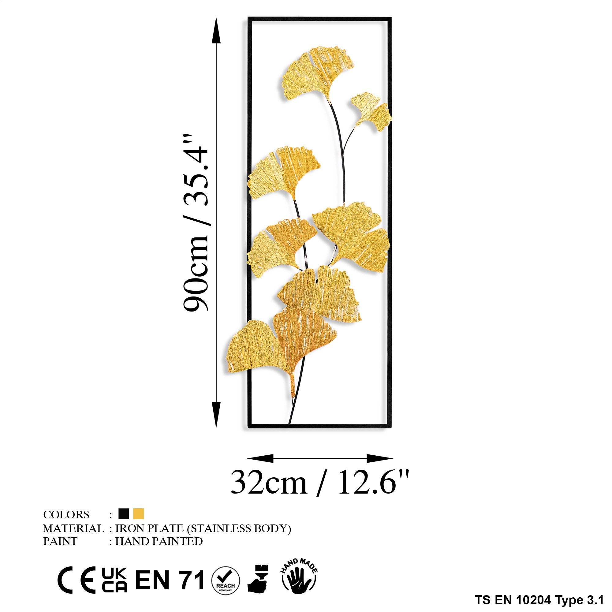 Arte de Parede Metálica Decorativa Raspberry 2 Multicolor - Peça Artesanal 32x90cm para Decoração de Interiores