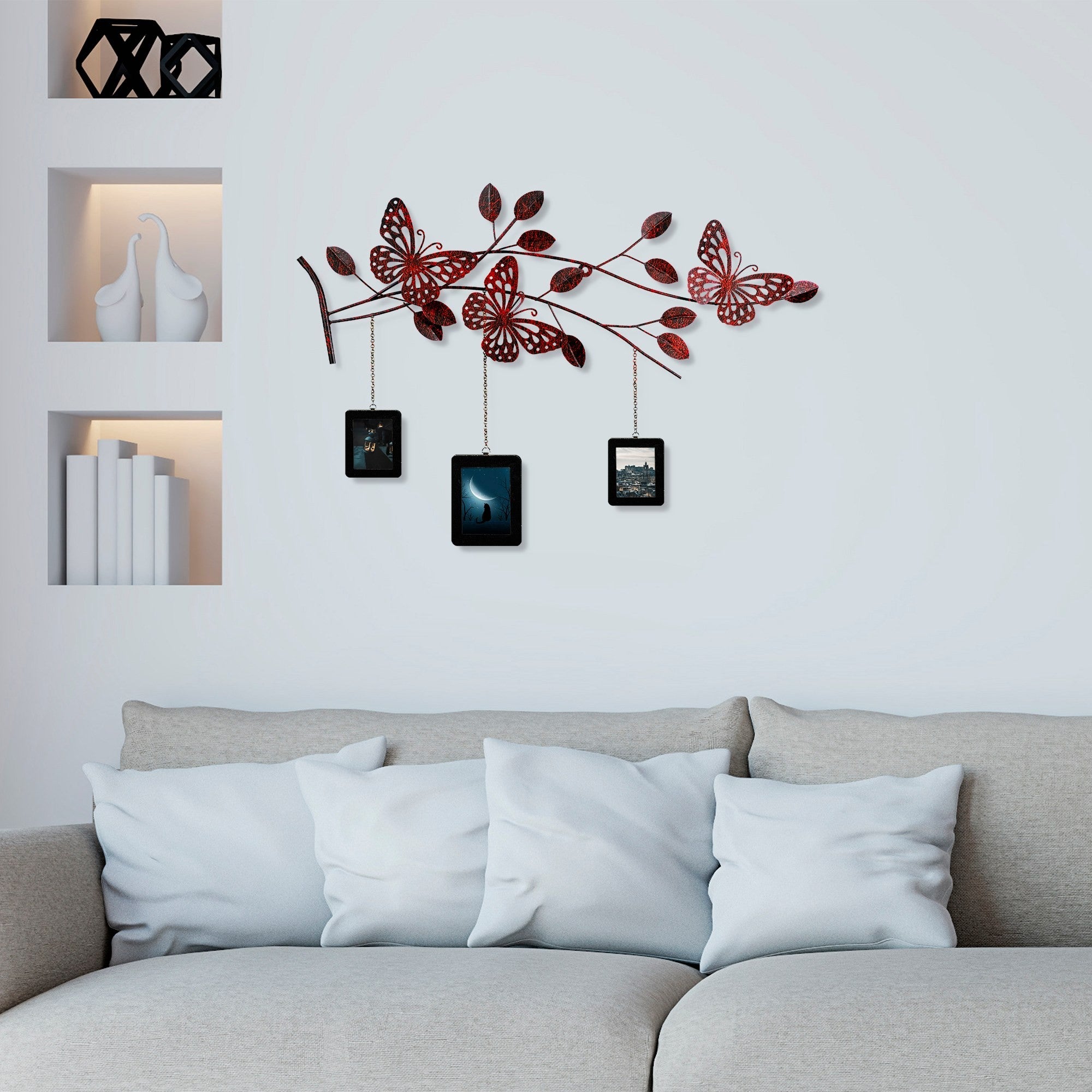 Arte de Parede Metálica Dalvere 1 Multicolor - Acessório Decorativo Artesanal 93x65cm