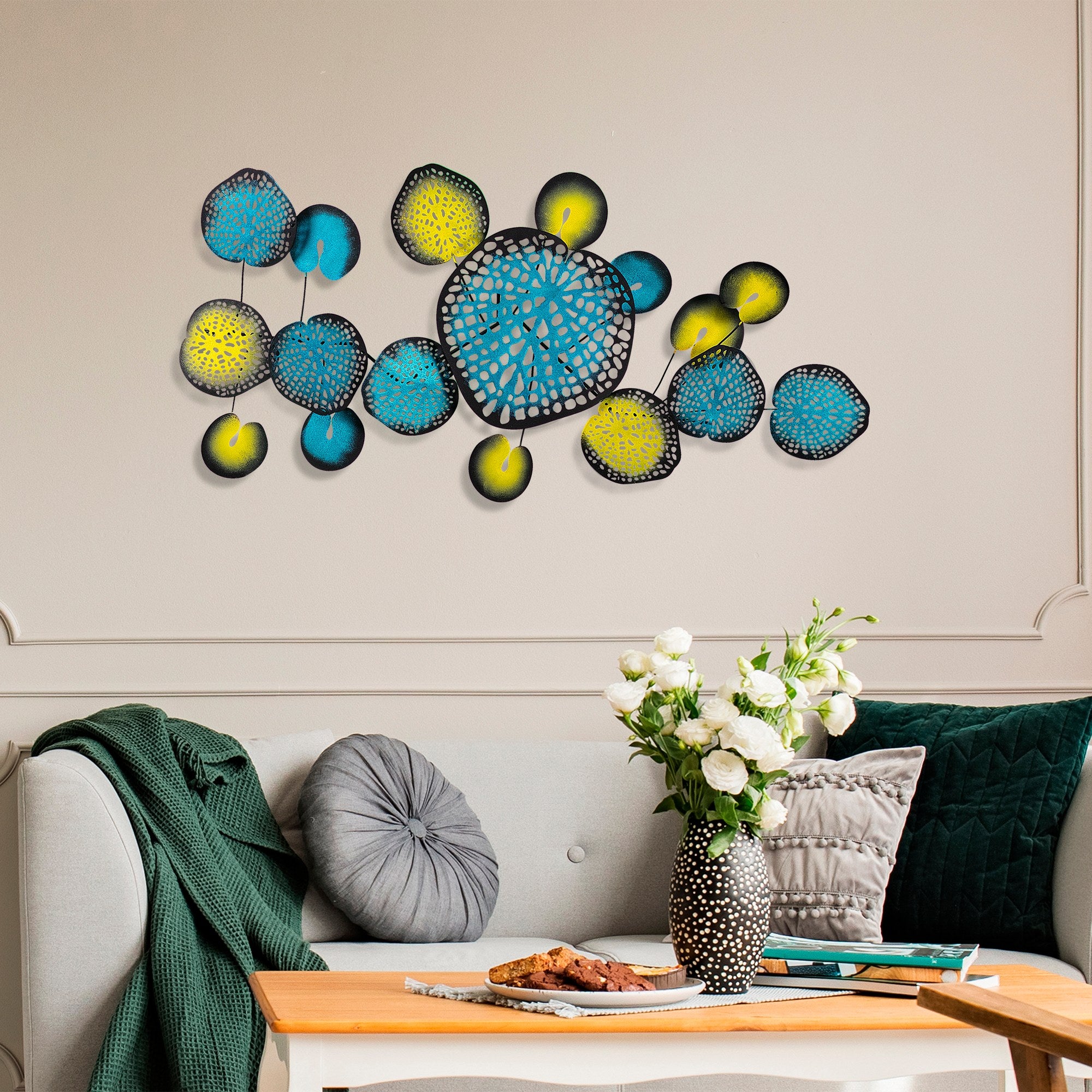 Acessório Decorativo de Parede Nenuharps 1 - Metal Multicolor Artesanal 125x62cm