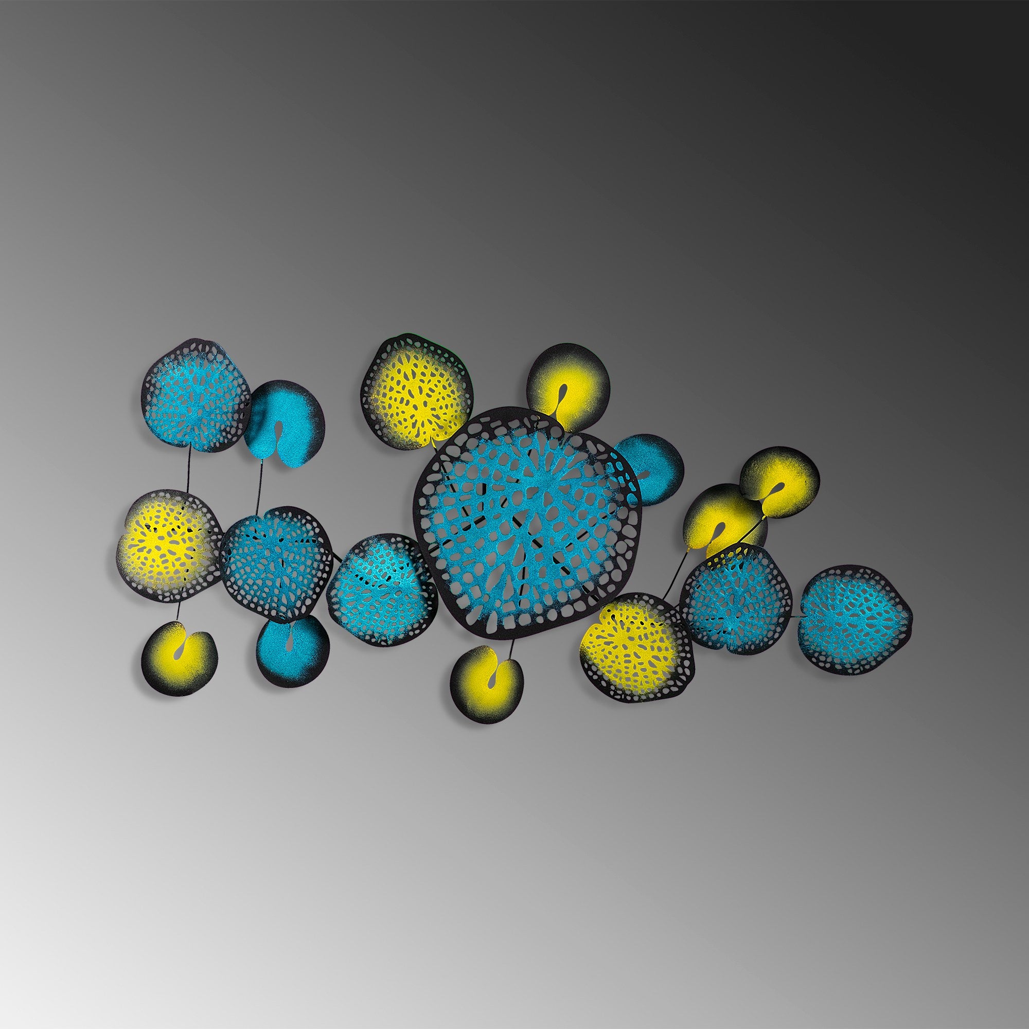 Acessório Decorativo de Parede Nenuharps 1 - Metal Multicolor Artesanal 125x62cm