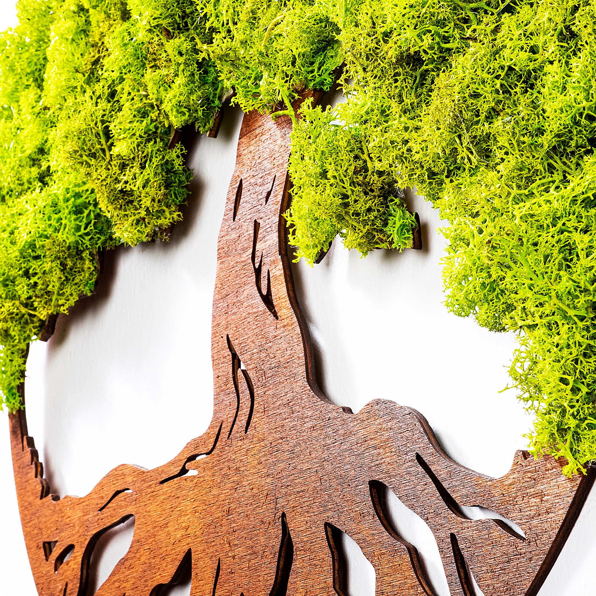 Acessório de parede decorativo feito à mão, verde, 44 x 1 x 44 cm | 100% MDF/MOSS, 6 mm de espessura | Variações de cores exclusivas para uma decoração elegante