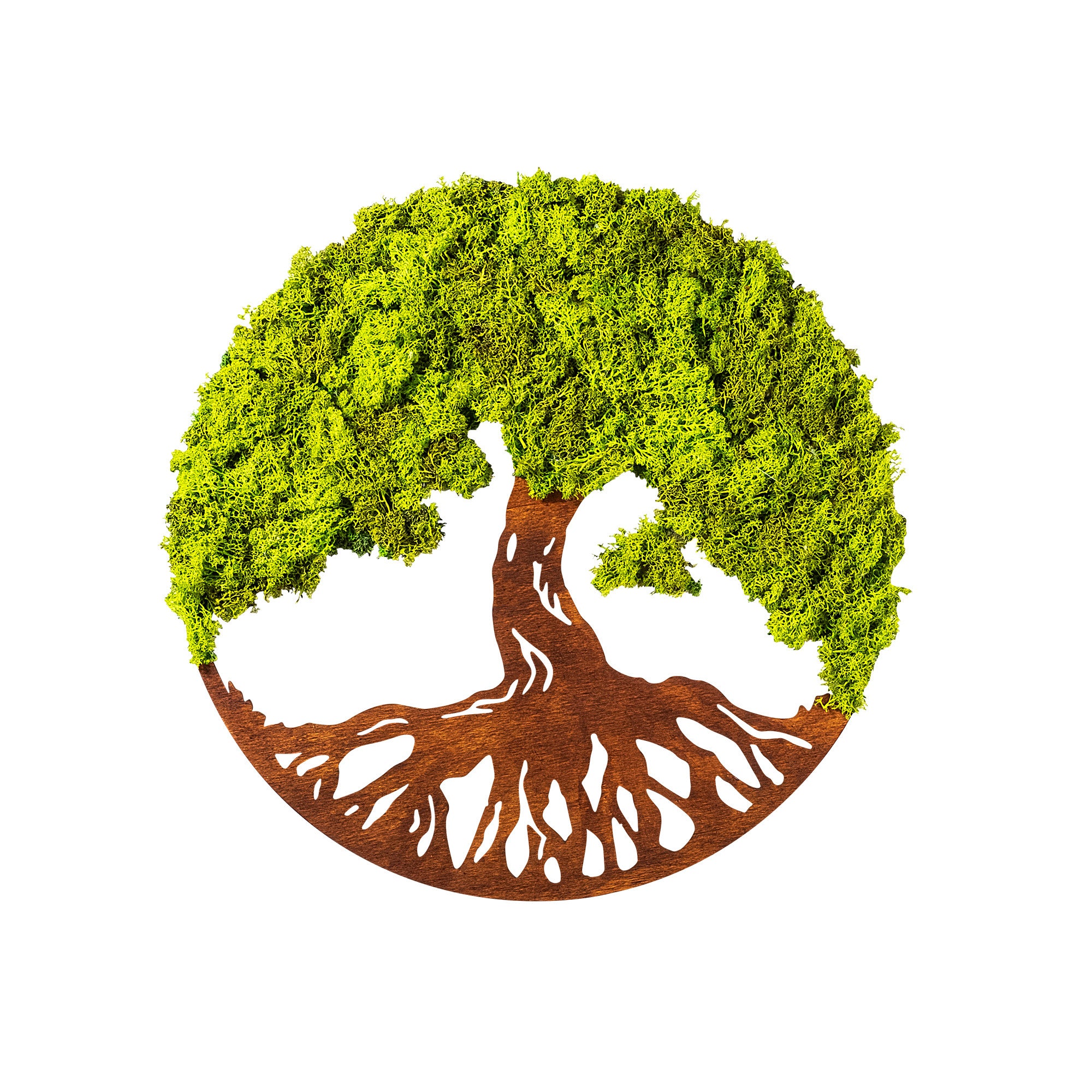 Acessório de parede decorativo feito à mão, verde, 44 x 1 x 44 cm | 100% MDF/MOSS, 6 mm de espessura | Variações de cores exclusivas para uma decoração elegante