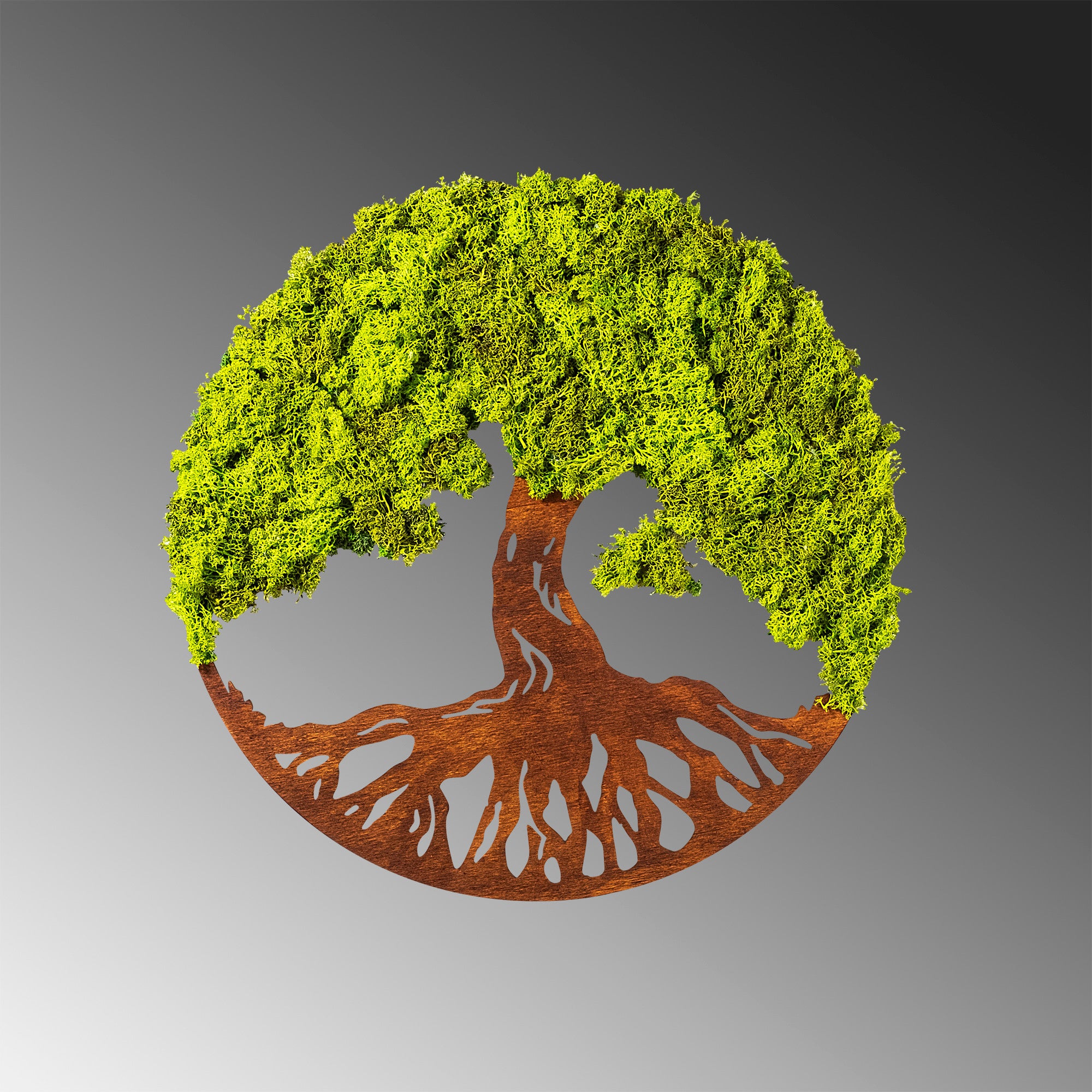 Acessório de parede decorativo feito à mão, verde, 44 x 1 x 44 cm | 100% MDF/MOSS, 6 mm de espessura | Variações de cores exclusivas para uma decoração elegante