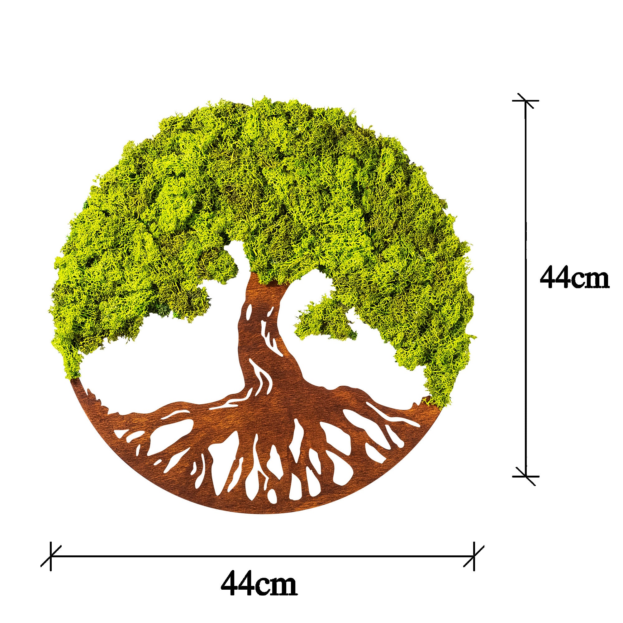Acessório de parede decorativo feito à mão, verde, 44 x 1 x 44 cm | 100% MDF/MOSS, 6 mm de espessura | Variações de cores exclusivas para uma decoração elegante