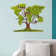Acessório de parede decorativo feito à mão, verde e marrom, 71 x 1 x 59 cm | 100% MDF/MUSGO, 6 mm de espessura | Design exclusivo com variações naturais para decoração de casa