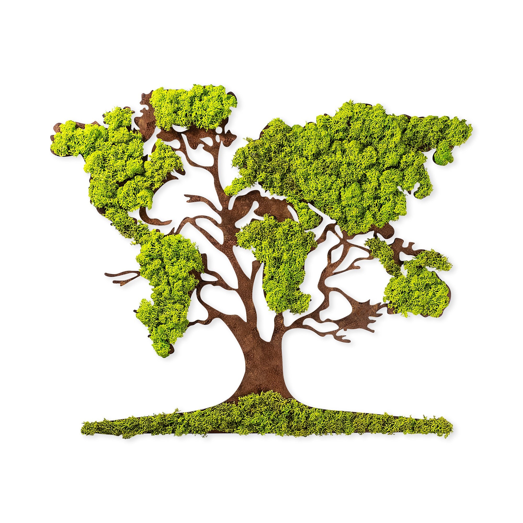 Acessório de parede decorativo feito à mão, verde e marrom, 71 x 1 x 59 cm | 100% MDF/MUSGO, 6 mm de espessura | Design exclusivo com variações naturais para decoração de casa
