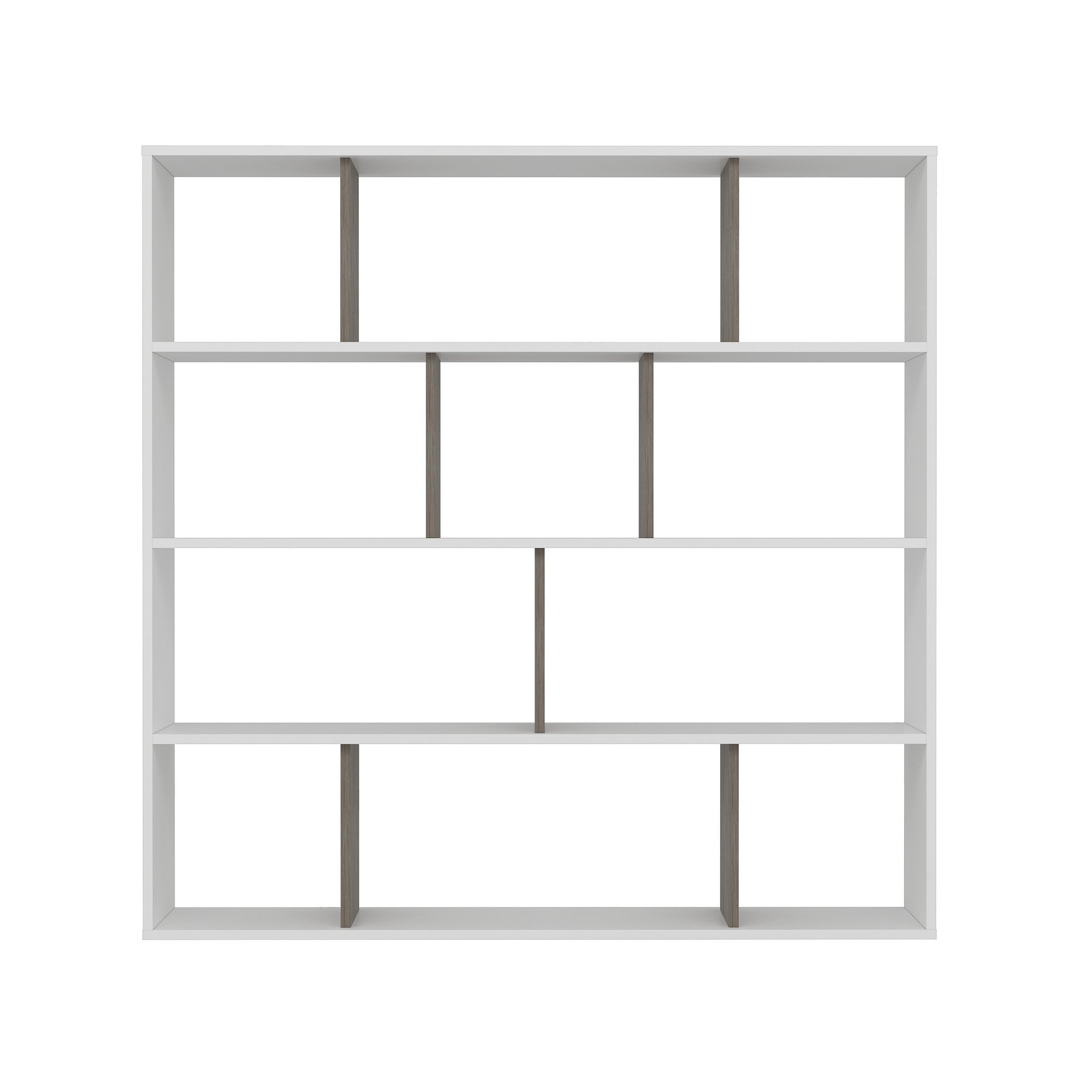 Estante Branca e Wenge de 145cm com Múltiplas Prateleiras - Fixação na Parede Incluída