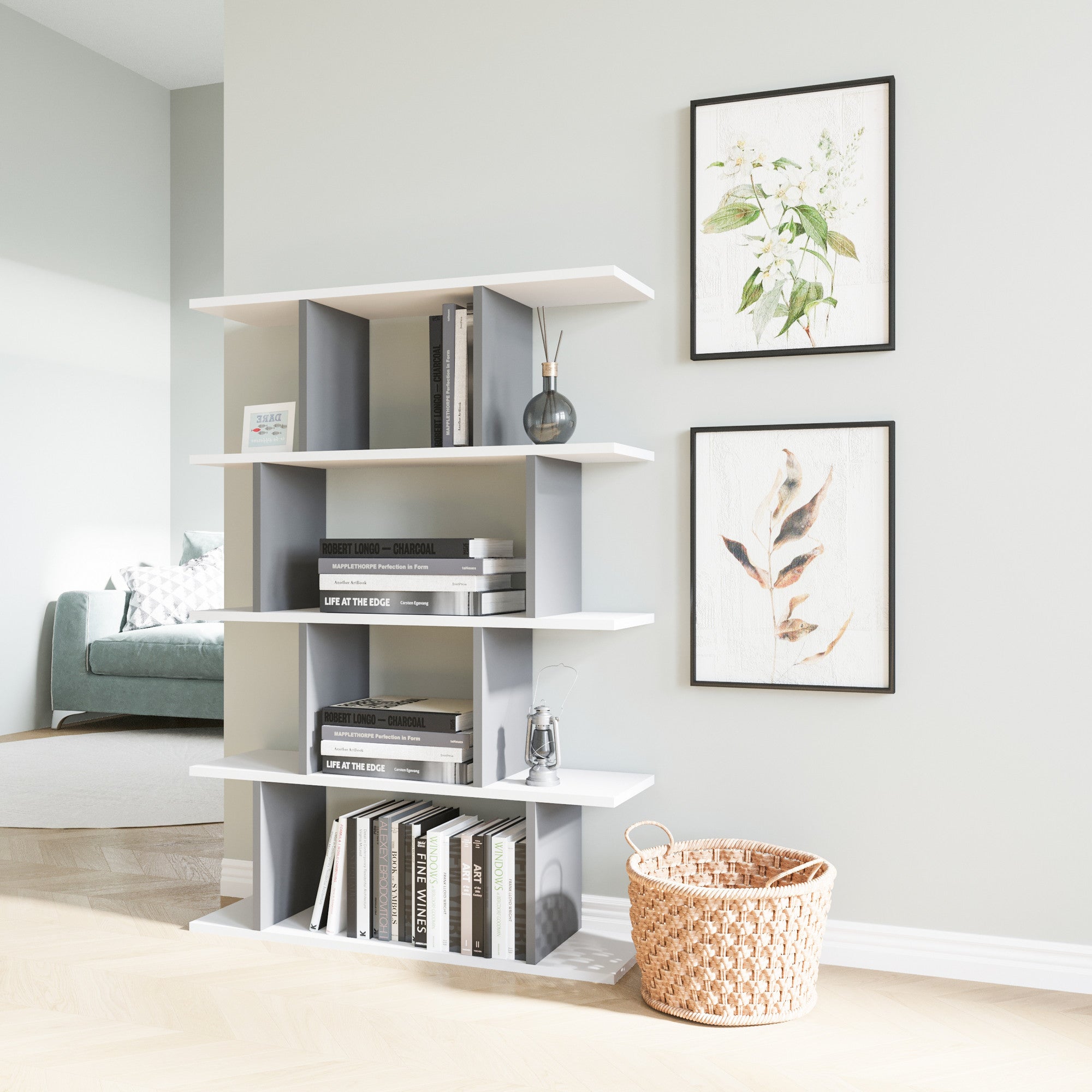 Estante de livros-Harmon-Branco
Antracite