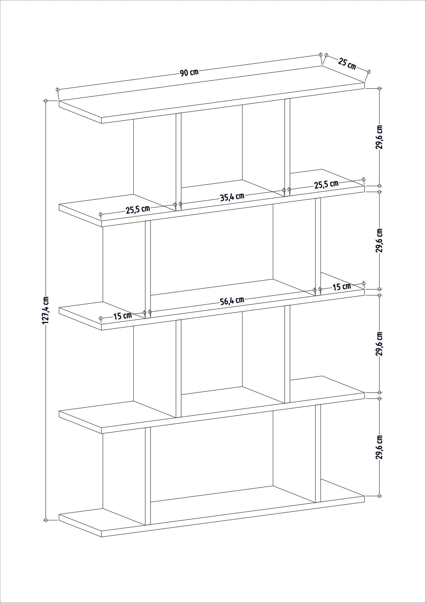 Estante de livros-Harmon-Branco
Antracite