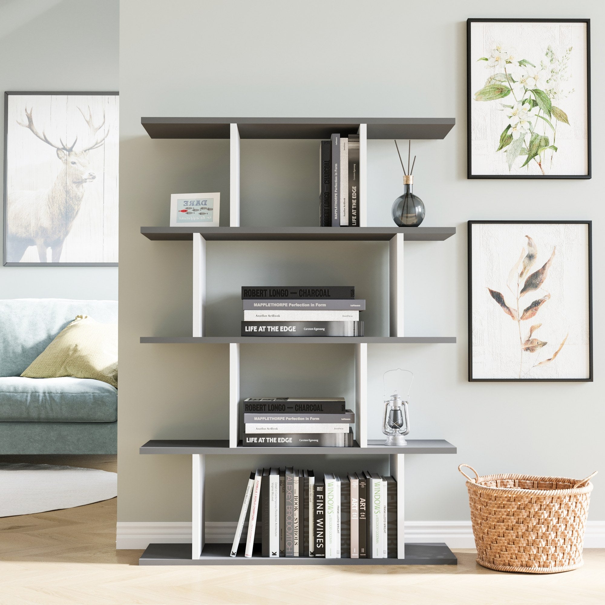Estante de livros-Harmon-Antracite
Branco