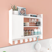 Prateleira de cozinha branca elegante, 85 x 15 x 65 cm | Painel de partículas 100% revestido em melamina, 18 mm de espessura | Montável na parede com inúmeras prateleiras, design moderno