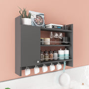 Prateleira de cozinha elegante, antracite, 85 x 15 x 65 cm | Painel de partículas 100% revestido de melamina, 18 mm de espessura | Montável na parede com inúmeras prateleiras