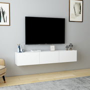 Móvel de TV montável na parede – 160 cm x 29,6 cm x 31,4 cm – branco – 100% aglomerado