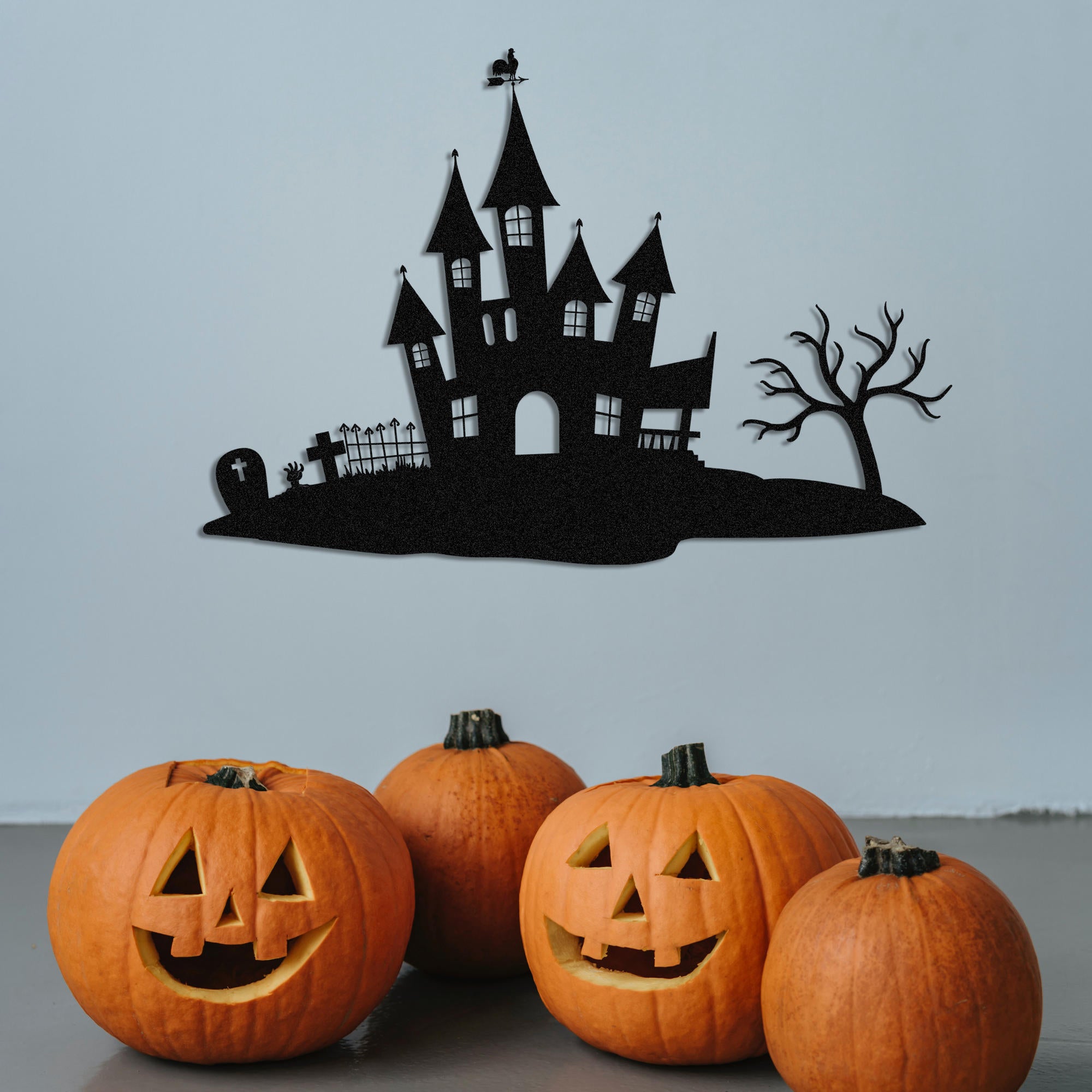 Acessório Decorativo de Parede em Metal Halloween - Preto 70x48cm