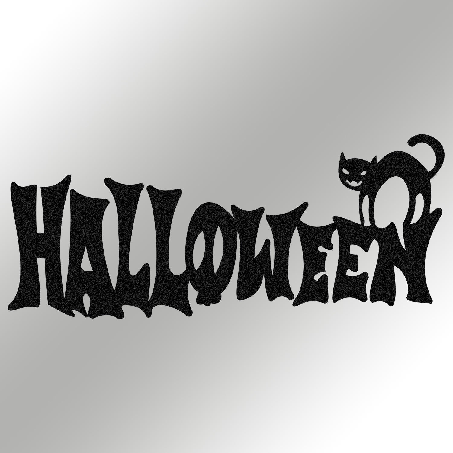 Acessório Decorativo de Parede Halloween 2 - Metal Preto 67x28cm