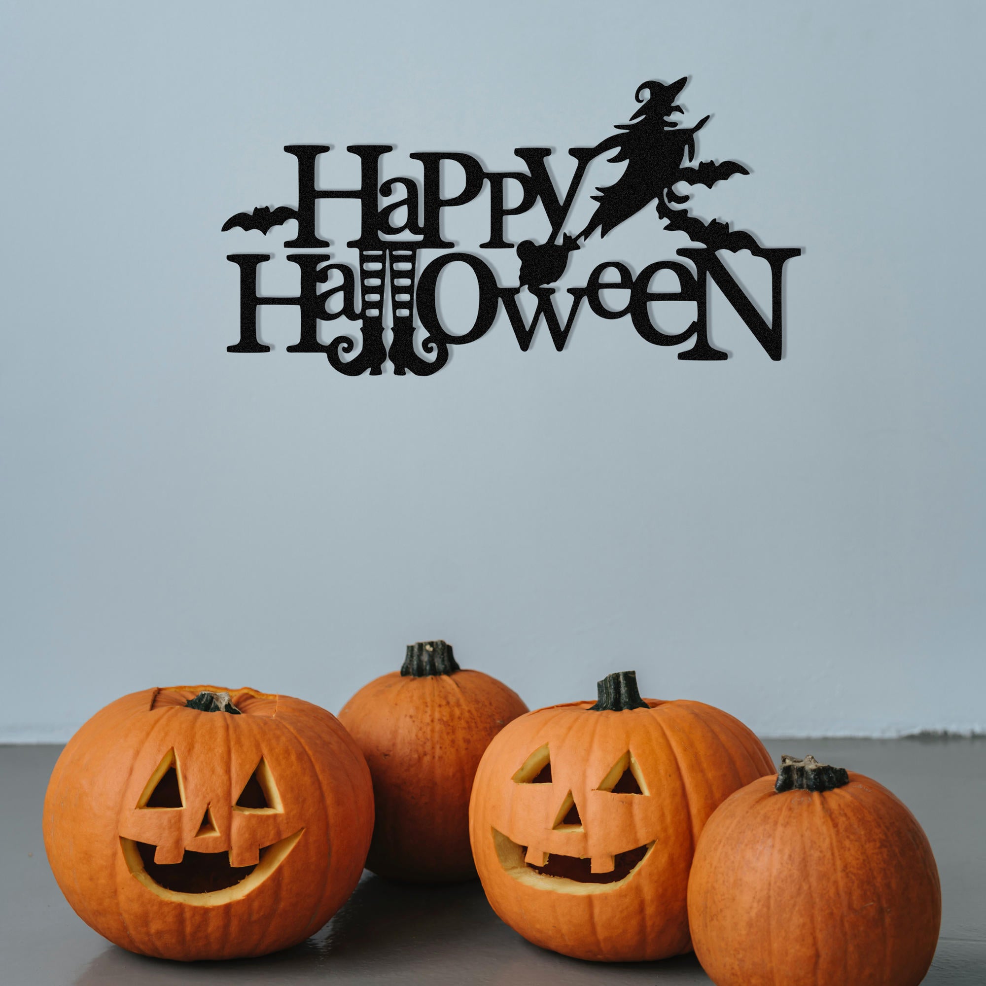 Acessório Decorativo de Parede Halloween 4 em Metal Preto - 67x35cm