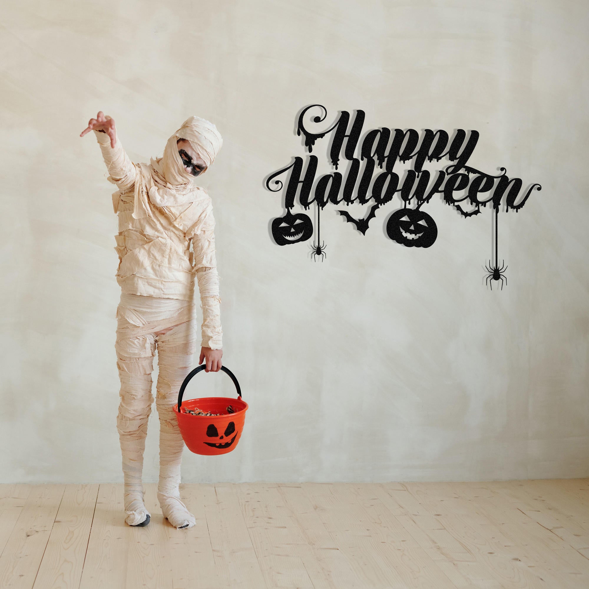 Acessório Decorativo de Parede Halloween 5 em Metal Preto - 59x40cm