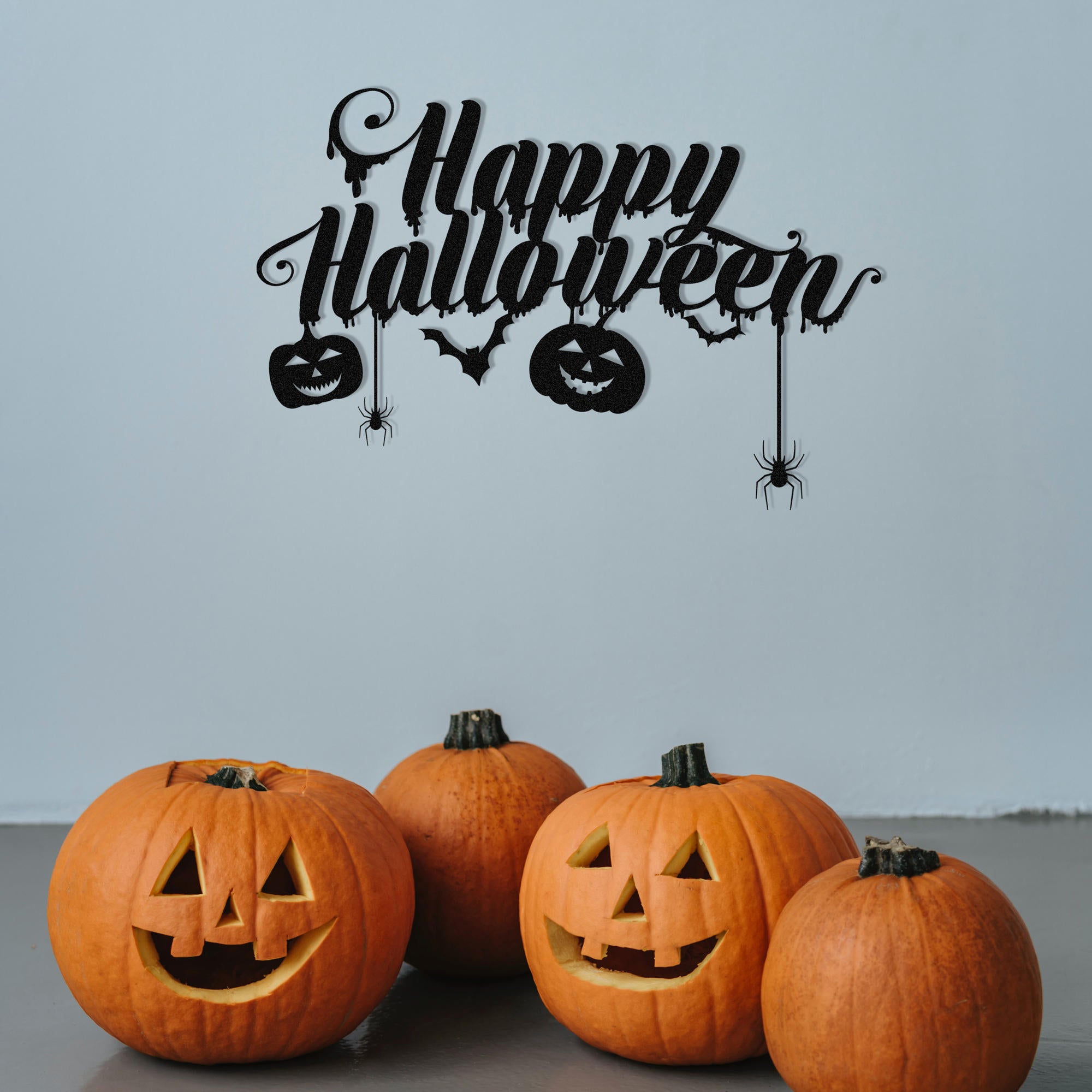 Acessório Decorativo de Parede Halloween 5 em Metal Preto - 59x40cm