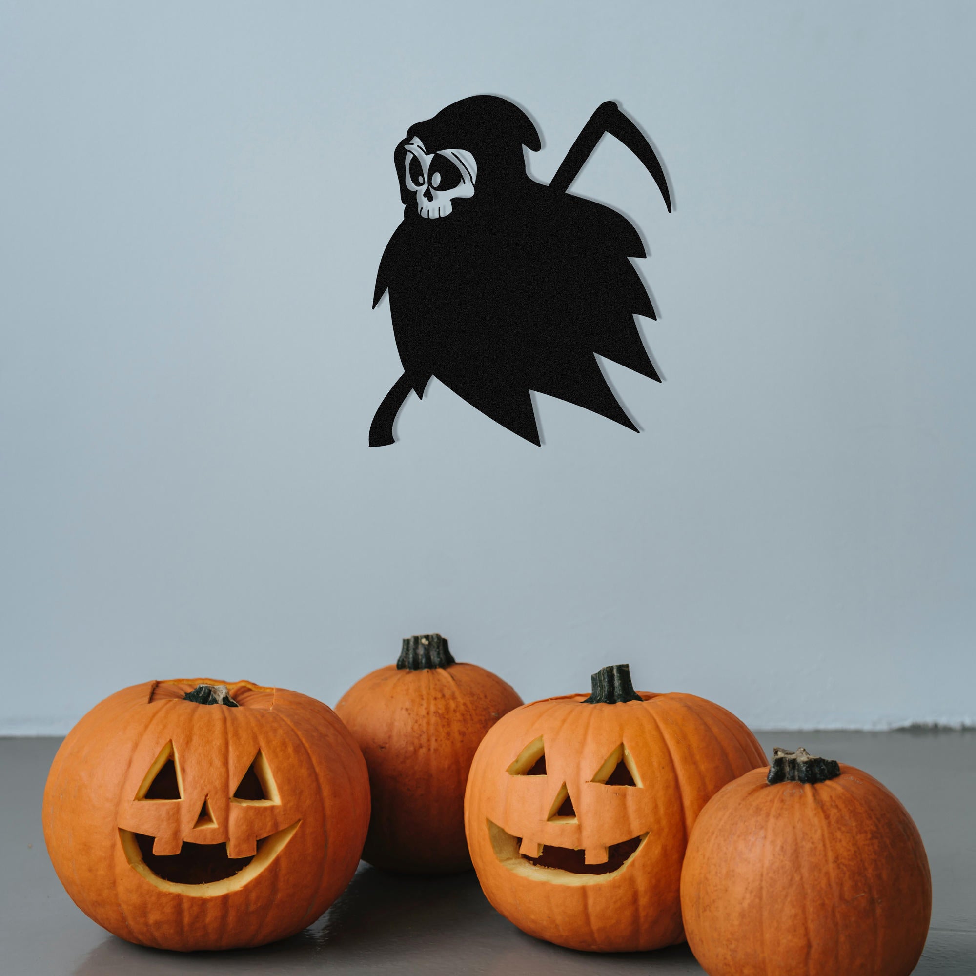 Decoração de Parede Metálica Halloween 8 - Acessório Preto em Metal 45x53cm