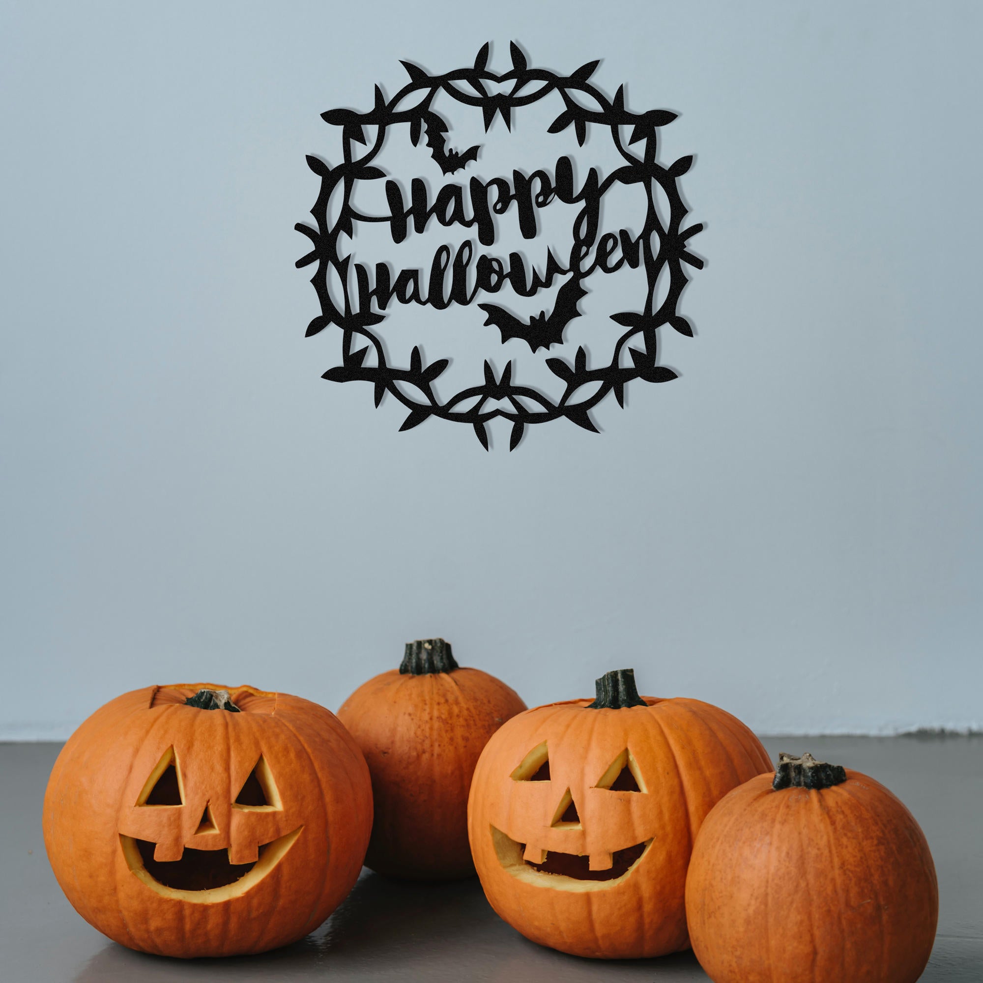 Acessório Decorativo de Parede em Metal Halloween - Preto 49x49cm