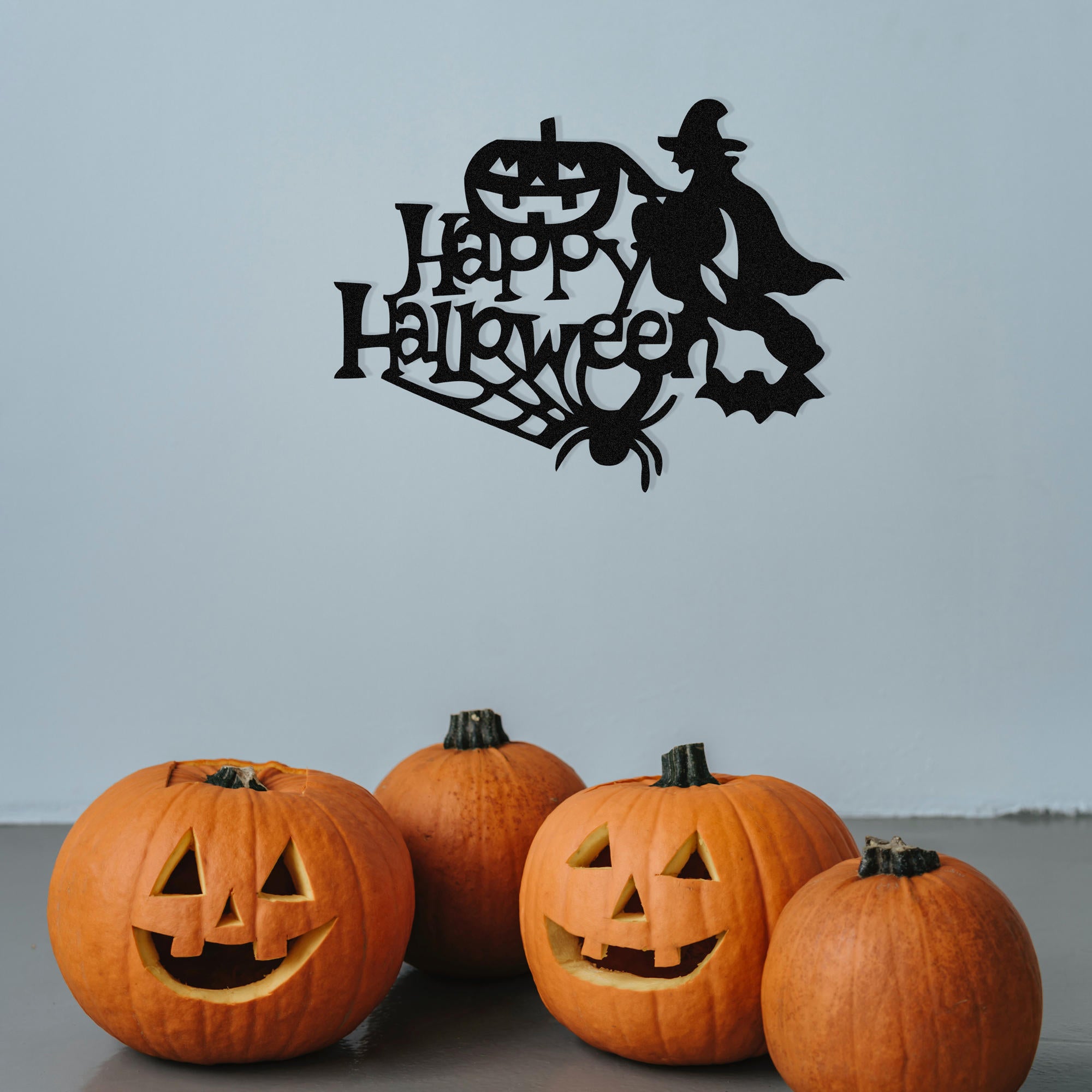 Acessório Decorativo de Parede Halloween 16 - Metal Preto 53x41cm