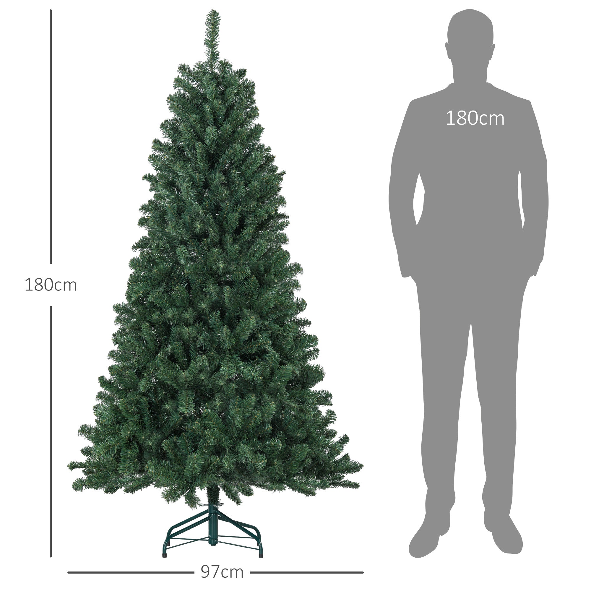 Árvore de Natal Artificial 180 cm Verde