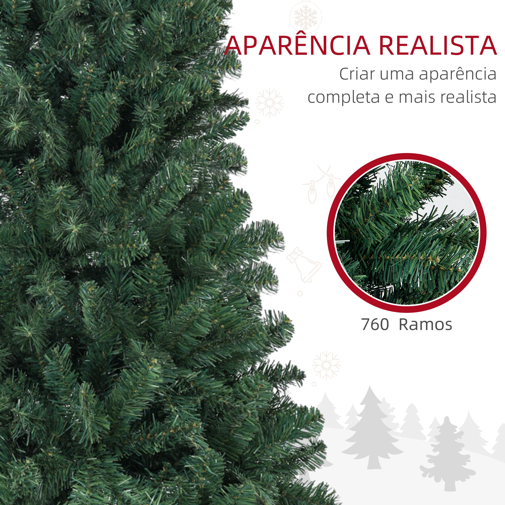 Árvore de Natal Artificial 180 cm Verde