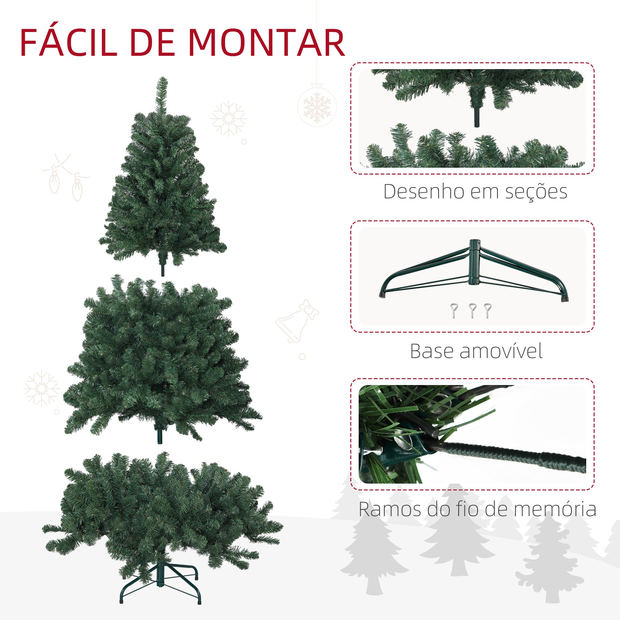 Árvore de Natal Artificial 180 cm Verde