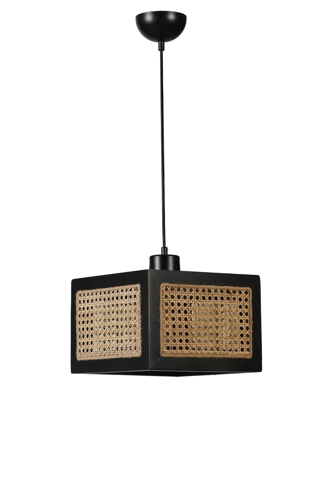 Candeeiro de Teto – 70 cm – Preto – Rattan