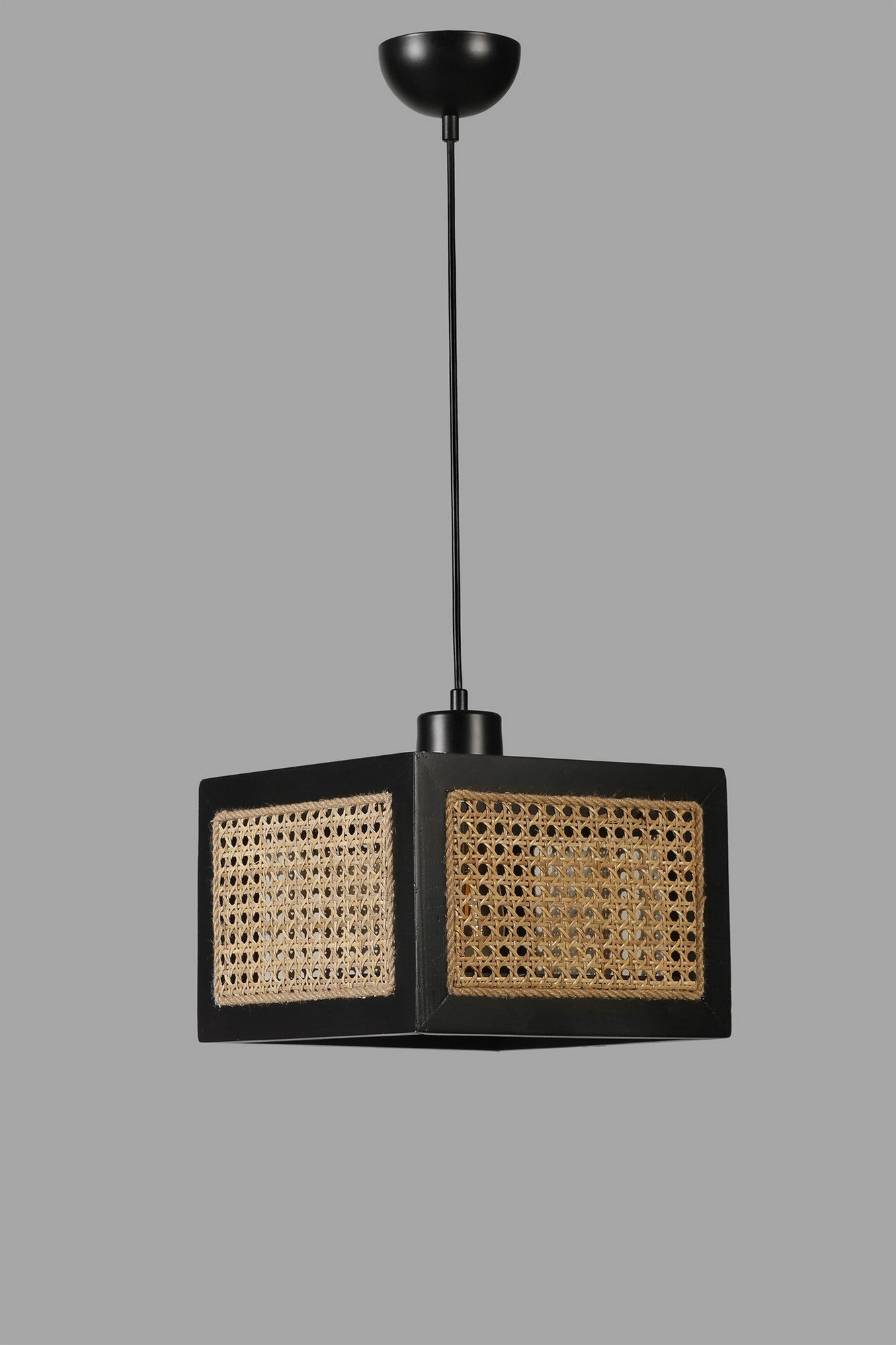 Candeeiro de Teto – 70 cm – Preto – Rattan