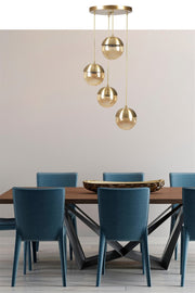 Candeeiro de Teto - 70 cm - Dourado - Metal