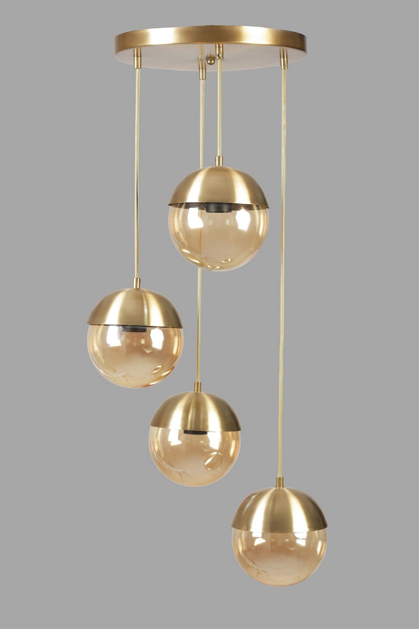 Candeeiro de Teto - 70 cm - Dourado - Metal