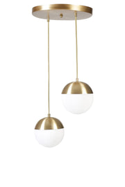 Candeeiro de Teto - 70 cm - Dourado e Branco - Metal