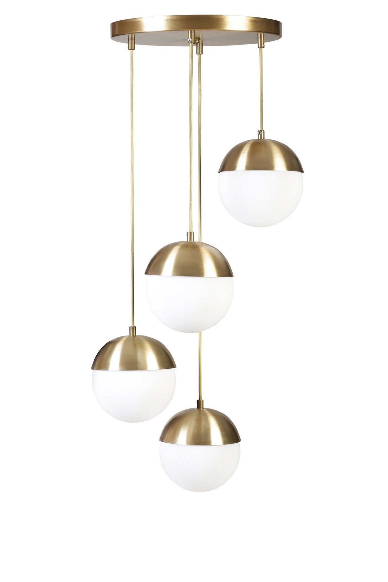 Candeeiro de Teto – 70 cm – Ouro e Branco – Metal