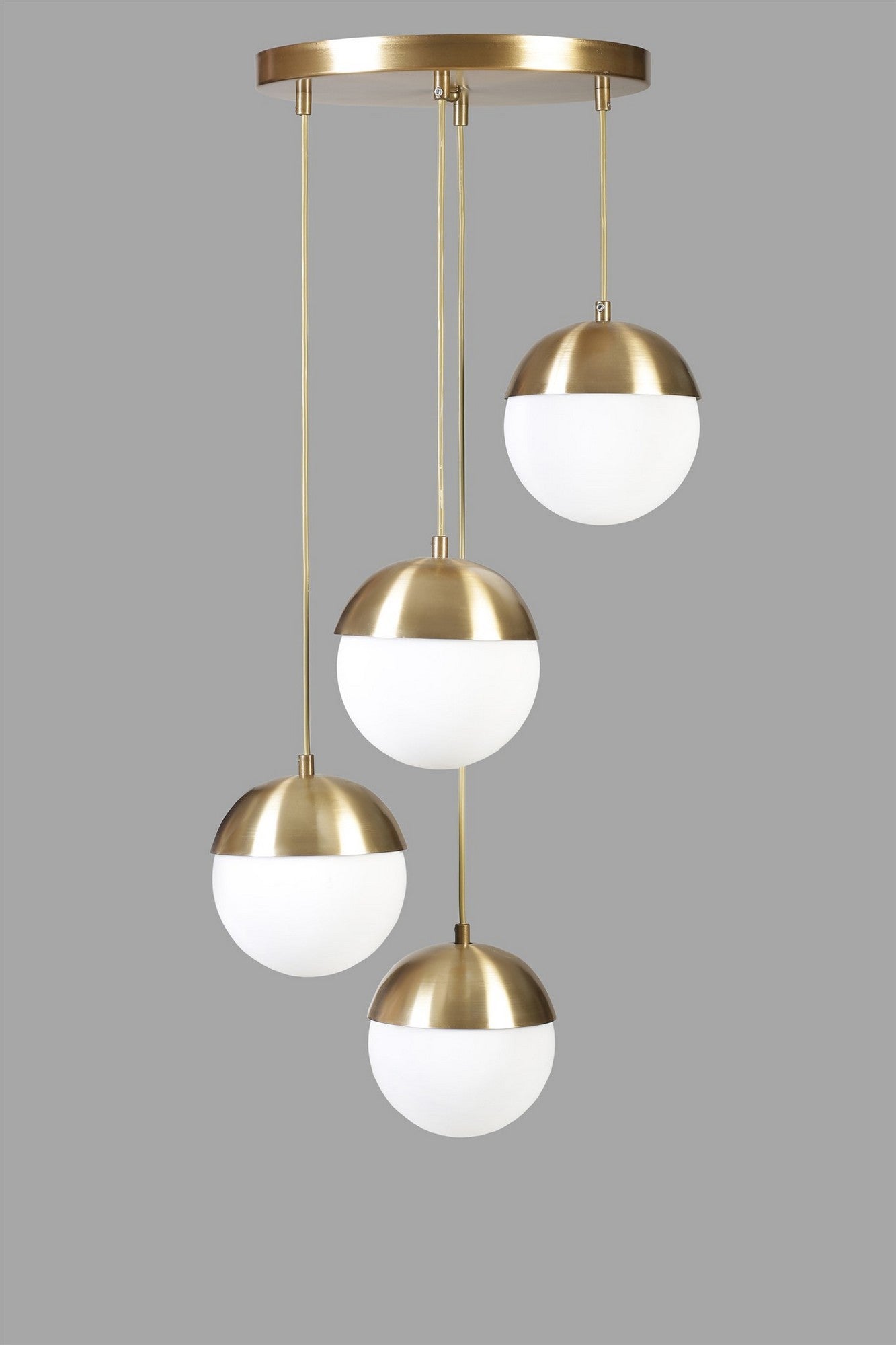 Candeeiro de Teto – 70 cm – Ouro e Branco – Metal