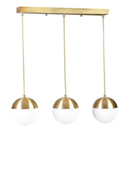 Candeeiro de Teto – 70 cm – Dourado e Branco – Metal