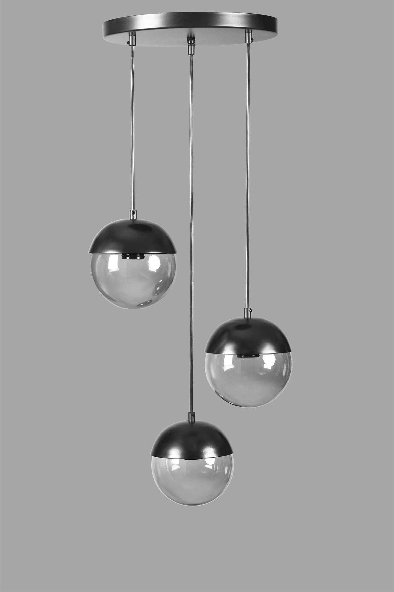 Candeeiro de Teto – 70 cm – Cinza Escuro – Metálico