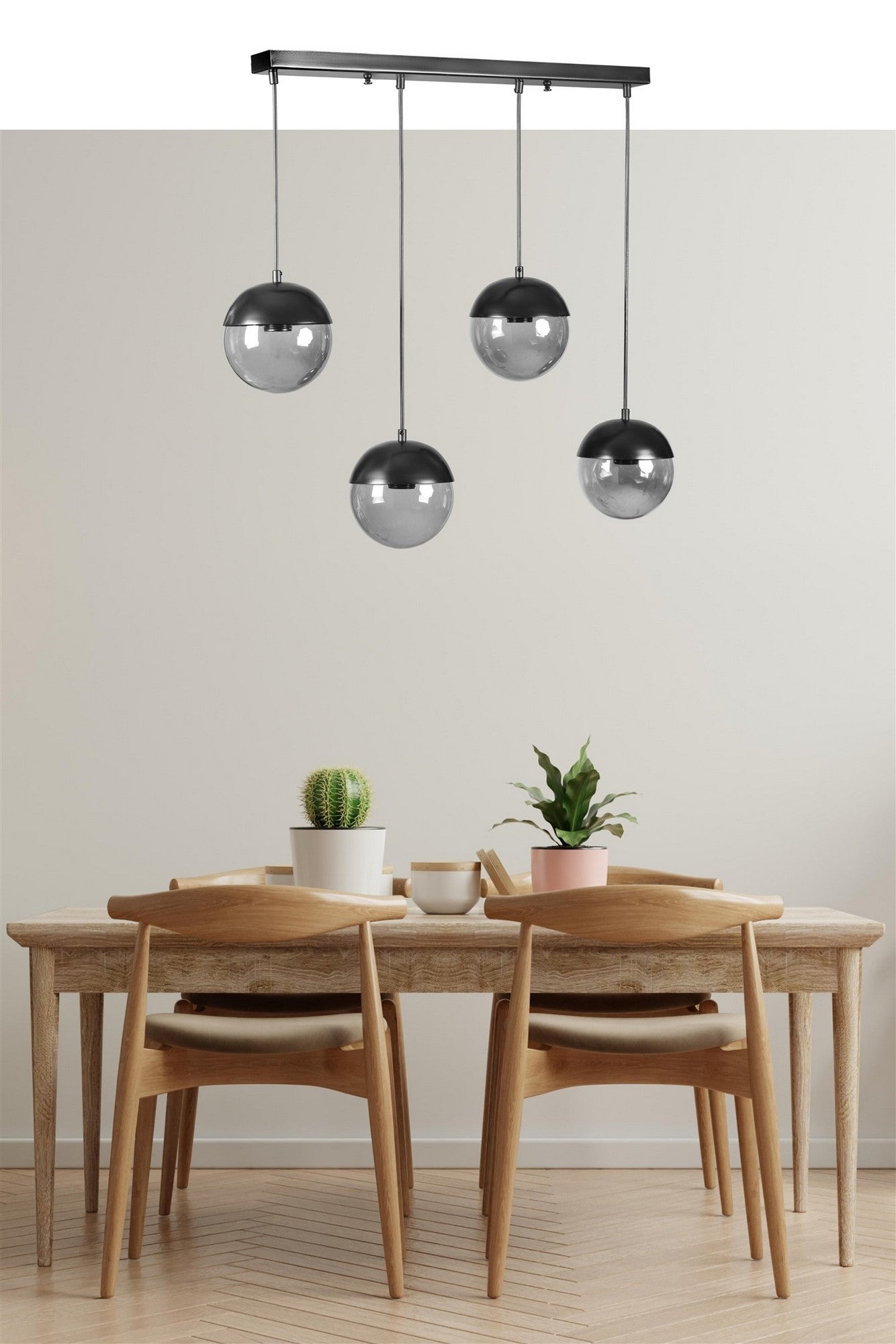 Candeeiro de Teto – 70 cm – Cinza escuro – Metal