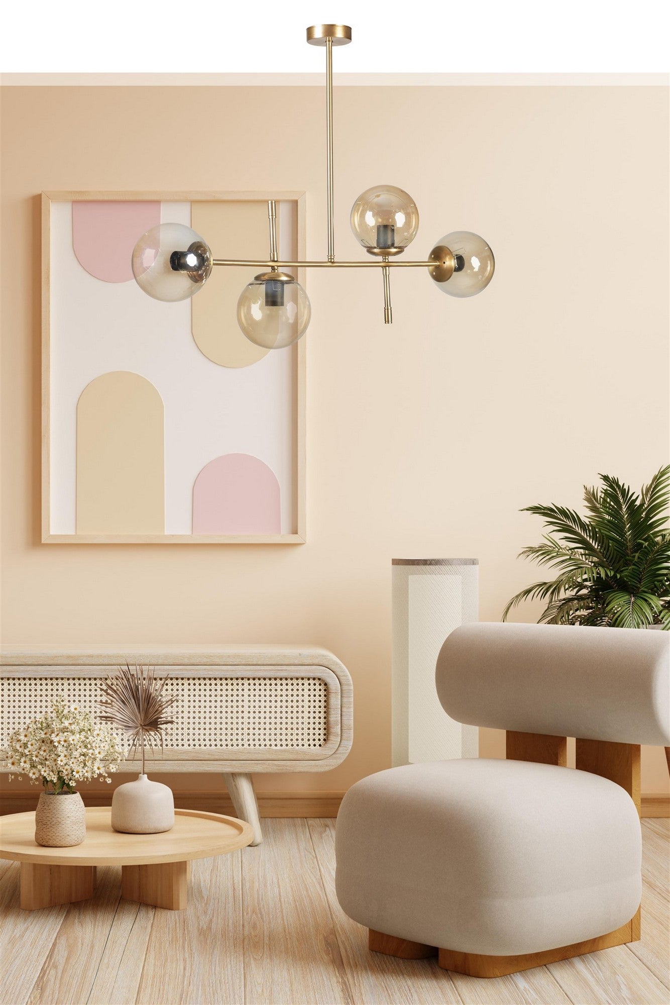 Candeeiro de Teto – 15 cm – Ouro – Metal