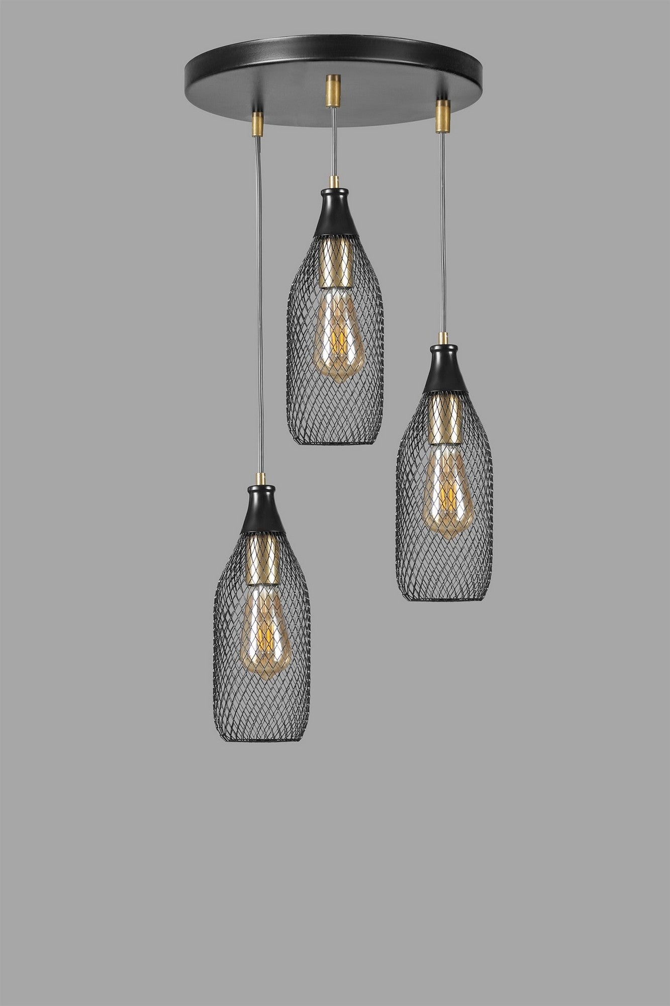 Candeeiro de Teto – 70 cm – Preto – Metal