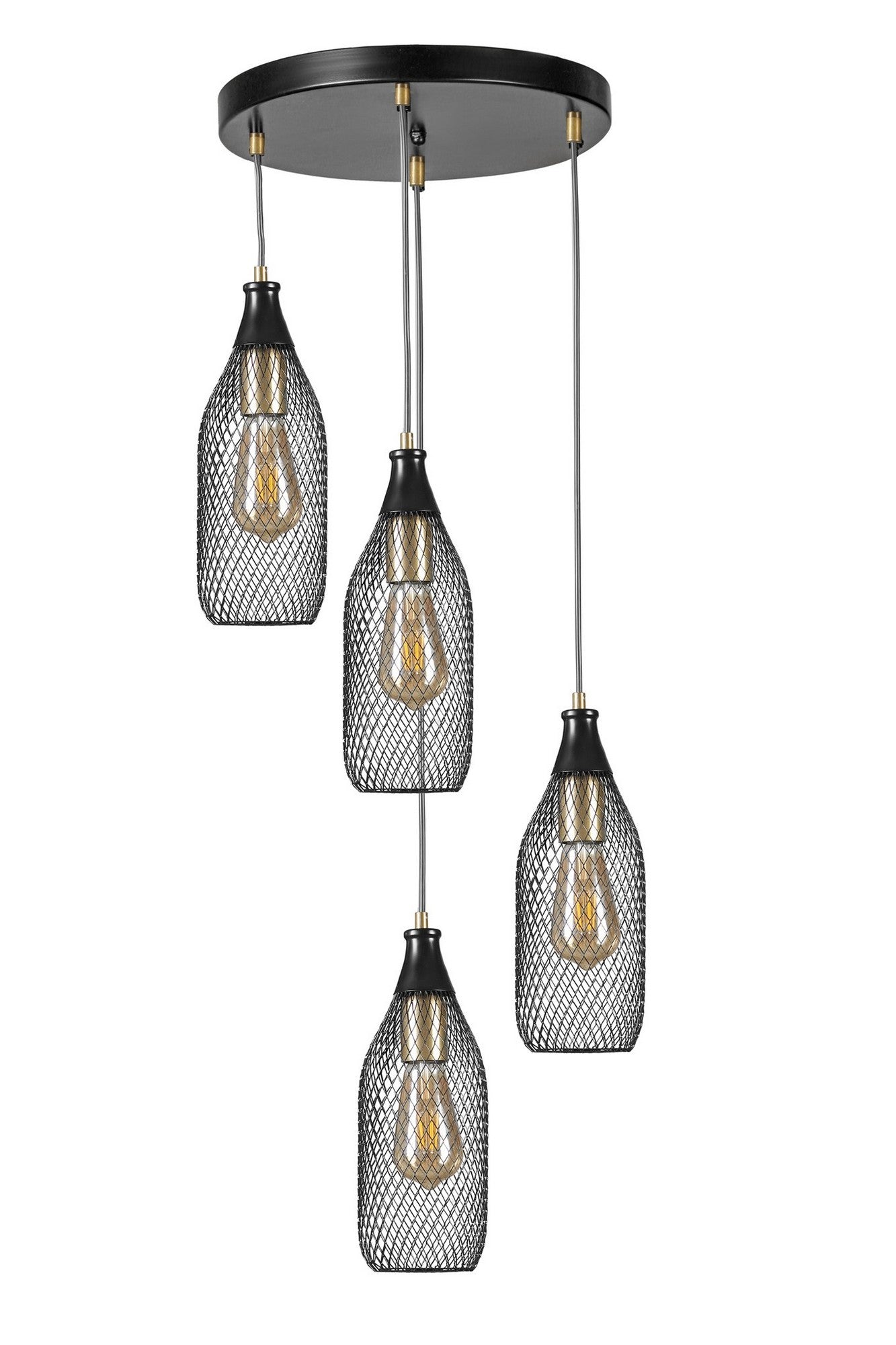 Candeeiro de Teto – 70 cm – Preto – Metal