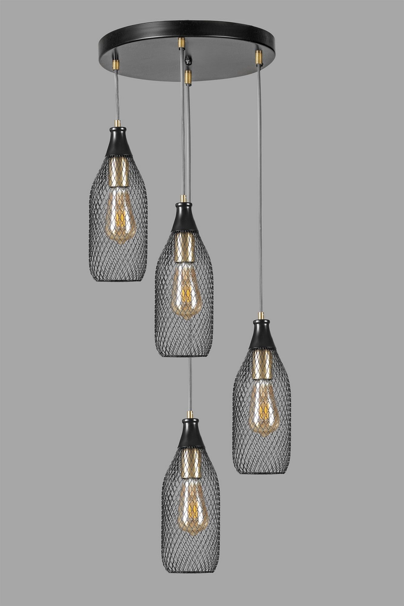 Candeeiro de Teto – 70 cm – Preto – Metal